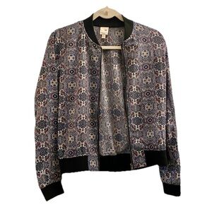 Pink Owl Multicolor Patterned Bomber Jacket